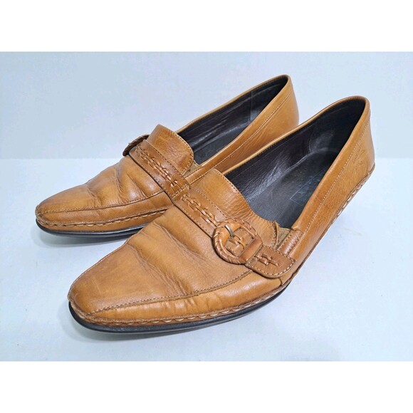 Pikolinos Women's 8.5-9 Slip On Low Heel Loafer Pumps Brown Leather Southwest - Picture 1 of 10